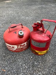Pair Of Vintage Metal Jerry / Gas Cans.