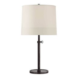 A Visual Comfort Bronze Simple Adjustable Table Lamp - Barbara Barry