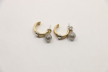 14k Gold Stud Earrings With Enhancers