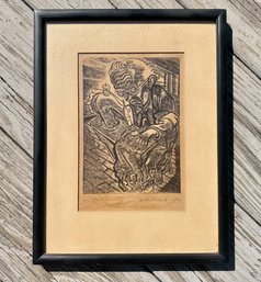 Rare Burton Freund Engraving, The Slave, Pencil Signed And Numbered 1/10