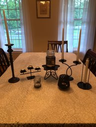 Variety Of Candle Holders And Candles