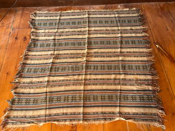 Antique Wool Blanket Or Table Cloth
