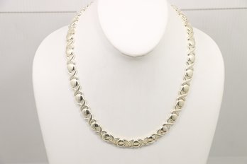 Xs And Os Sterling Silver Choker Style Necklace