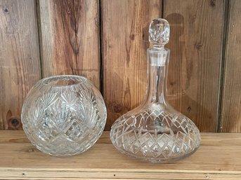 Crystal Vase And Atlantis Decanter