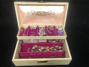 Ladies Jewelry Box With Assorted Jewelry