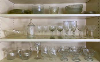 Kitchen Shelves Lot Of Glassware