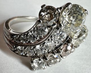 Vintage Tiffany & Co Diamond & Platinum Ring With 1955 Tiffany Appraisal, Size 7.25, Unmarked (see Description