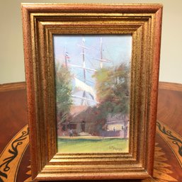 Wonderful MYSTIC SEAPORT GALLERY - JIM MAGNER Oil On Canvas Painting - The Morgan Looms Paid $259 July Of 2005