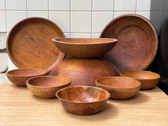 A Collection Of Wood Salad Bowls