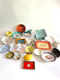 An Assorted Vintage Resort Ashtrays And Small Dishes