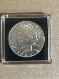 Beautiful 1935-S Peace Silver Dollar In Plastic Case