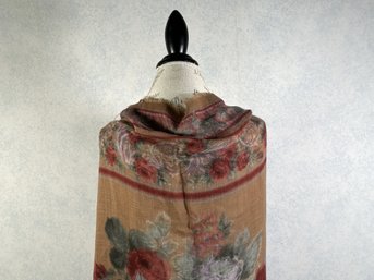 A Wool Scarf With A Floral Pattern