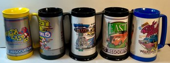 Lot Of Five USA Made Plastic Steins