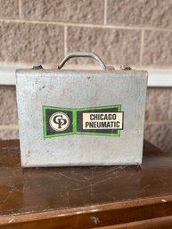 Vintage Chicago Pneumatic Carrying Case With A Few Miscellaneous Parts (missing Tool)