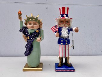 Patriotic Nutcrackers - Lady Liberty & Uncle Sam