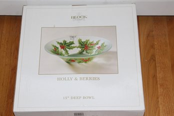 Block Crystal - Holly And Berries Bowl And 2 Platters