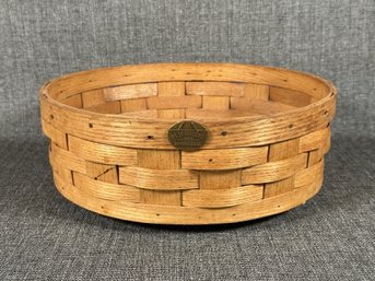 A Quality Wicker Basket With A Lazy Susan Base By Peterboro Basket Co.