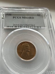 Lincoln Reverse Wheat  (1909-1958  1931 1C PCGS  MS64RD