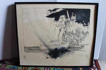 Original Pen And Ink Illustration On Board Art - Fantasy Image Looks Like Lord Of The Rings