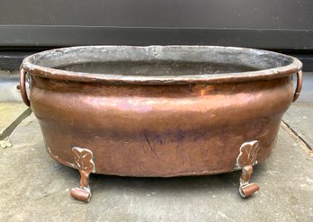 Antique Footed Copper Planter, 19th Century