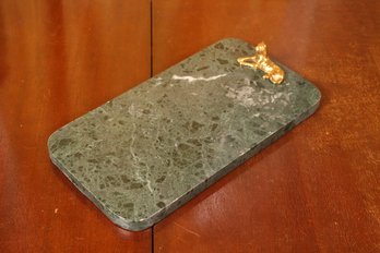 Green Marble, Gilt Leopard Cheese Board