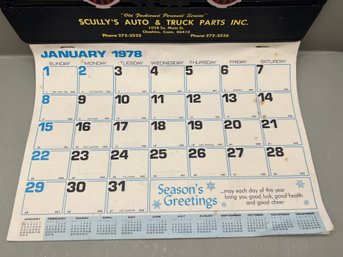 1978 Vintage Scully's Auto And Truck Parts Cheshire CT Calendar