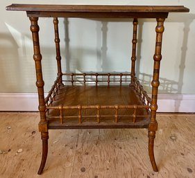 Vintage Oak 2-tier Parlor Table