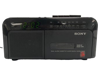 Sony Dual Alarm Cassette Player Digital Clock Radio