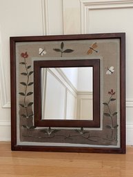 Vintage Hand Painted Square Mirror