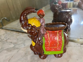 Ceramic Flask Elephant With Rider