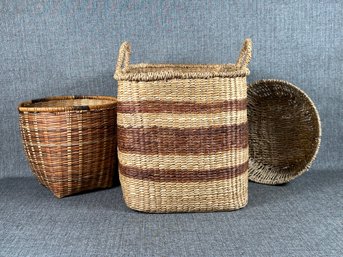 A Grouping Of Natural Woven Baskets #4