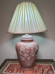 Vintage Hand Painted Pink Lamp