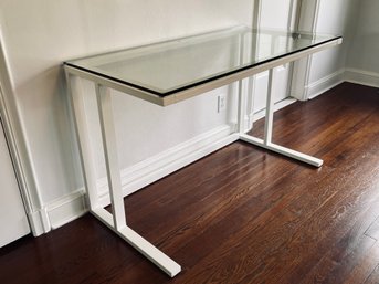 Crate & Barrel Pilsen Glass Top Desk