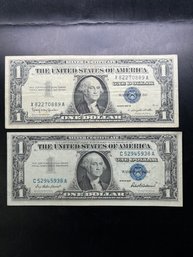 2 $1 Silver Certificates 1957, 1957-B