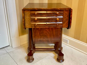 19th Century Mahogany Empire Sewing Table