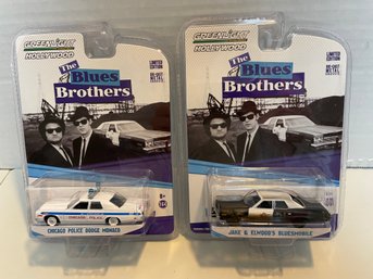 Greenlight Hollywood  Pair Of THE BLUES BROTHERS Die Cast Cars. (#166)