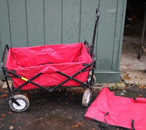 Red Collapsible Camping/Beach Wagon With Cover