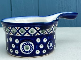 Handmade Polish Pottery Gravy Cup