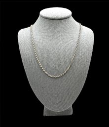 Vintage Italian Sterling Silver Matte Twisted Necklace