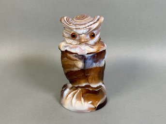Vintage Imperial Slag Glass Owl Lidded Jar
