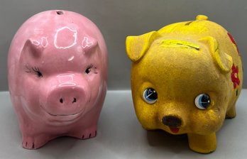 2 1960s Piggy Banks