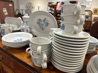 Large Group Blue & White Dinnerware