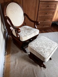 Victorian King Louis Inspired Glider / Rocker With Matching Ottoman