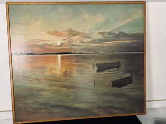 Original Juliann Velasquez 'Days End Long Island' Large Acrylic Painting