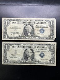 2 $1 Silver Certificates 1957, 1957-A