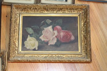 Antique Prints And A Painting - 2 Nice Frames