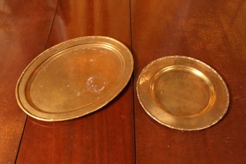 Two Decorative Brass Trays