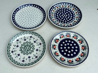 Four Non Matching Polish Pottery Dishes