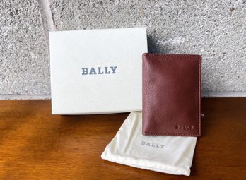 Bally Italian Deer Skin Bi Fold Wallet In Tobacco Color- NOS