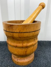 Wood Mortar And Pestle Set